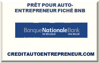 PRÊT POUR AUTO-ENTREPRENEUR FICHÉ BNB 2025