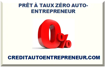 PRÊT À TAUX ZÉRO (PTZ) POUR AUTO-ENTREPRENEUR